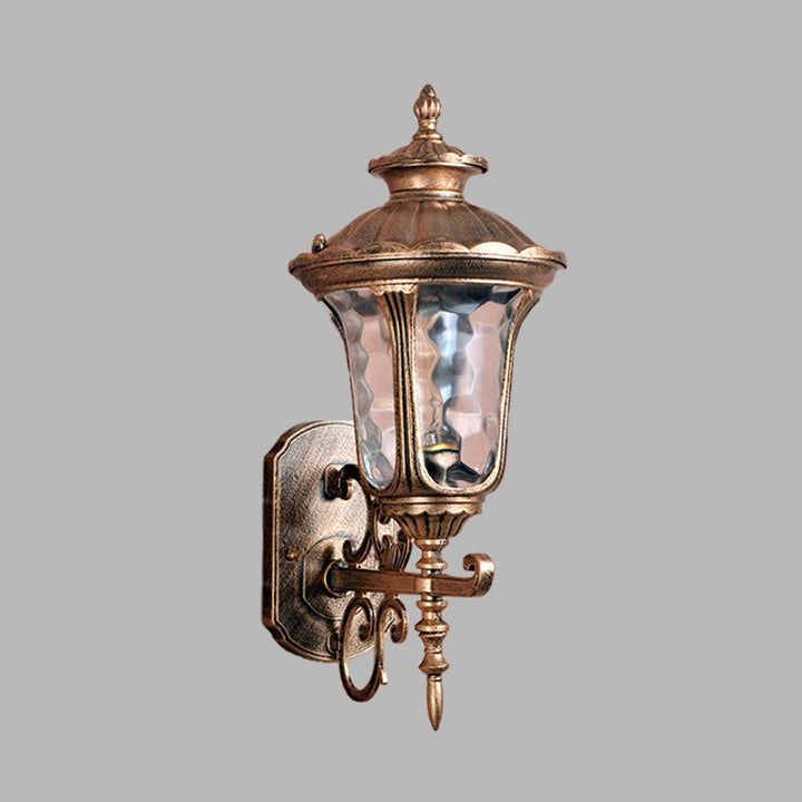 Skørter | Land Urn Wall Sconces Lighting 1-Bulb Water Glass Wall-Mounted Lamp in Brass for Outdoor Use