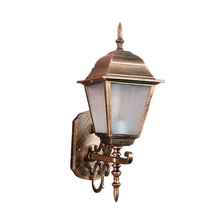 Skørter | 1-Head Wall Lamp Country House Geometric Seeded Glass Wall-mounted Lamp Fixture in Brass