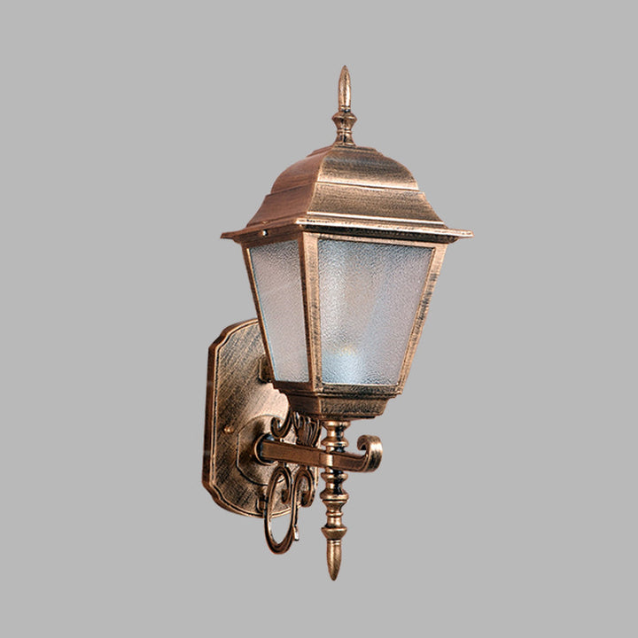 Skørter | 1-Head Wall Lamp Country House Geometric Seeded Glass Wall-mounted Lamp Fixture in Brass