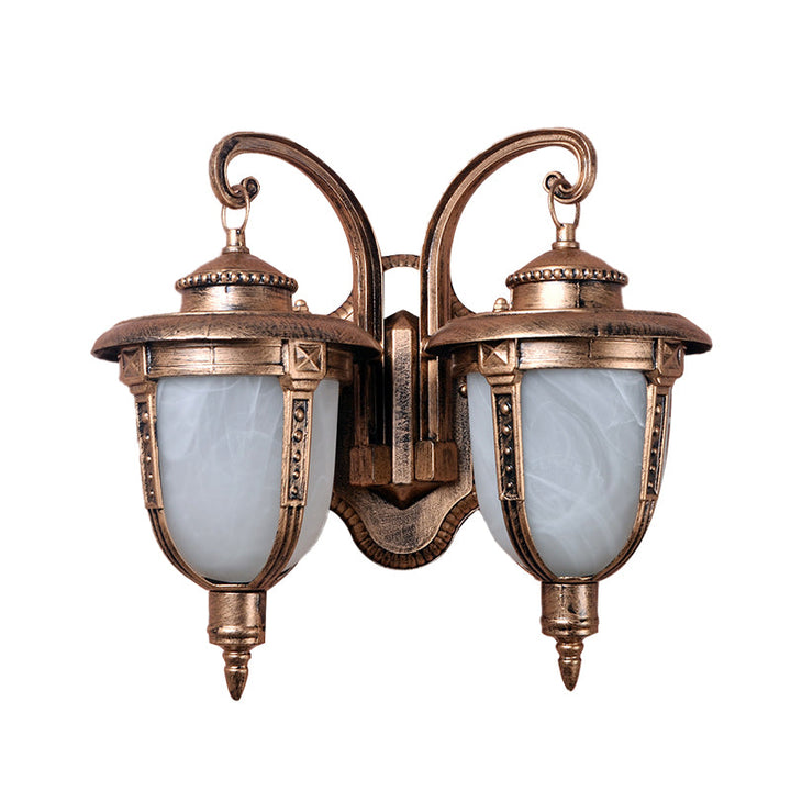 Skørter | 2 Heads Acorn Wall Light Landrost Aluminum Wall Mount Lamp with Cracked Glass Shade