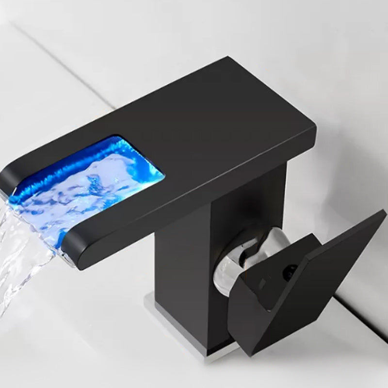 Lisslune | Modern Waterfall Spout Sink Faucet with LED Brass Sink Faucet