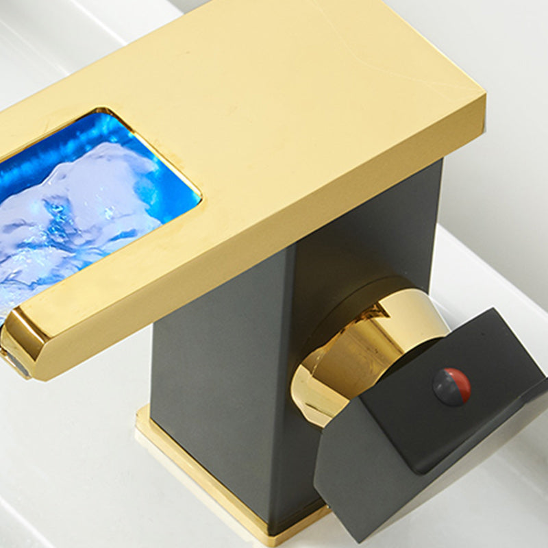 Lisslune | Modern Waterfall Spout Sink Faucet with LED Brass Sink Faucet
