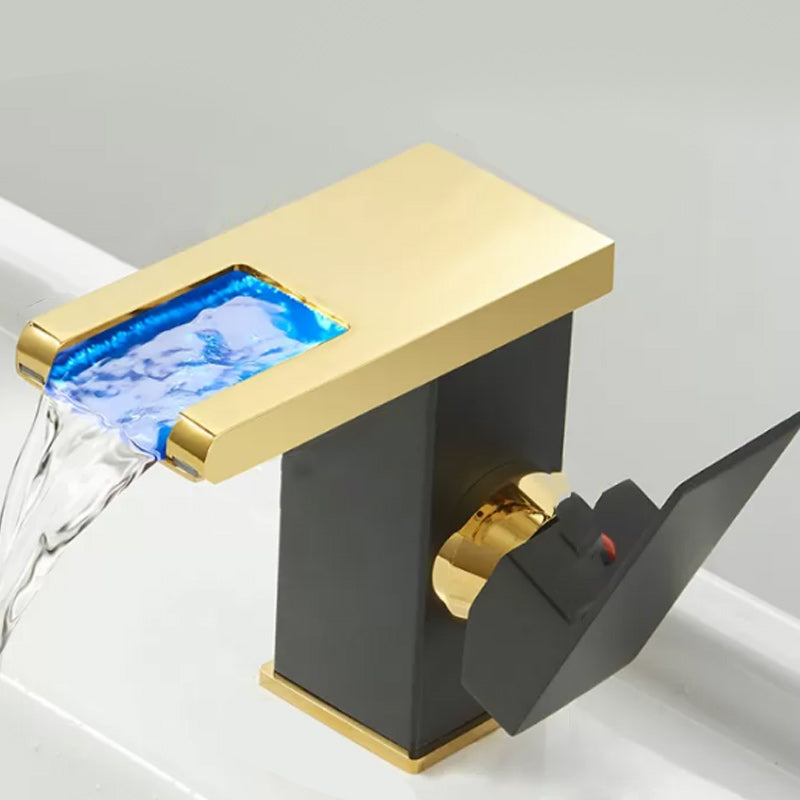 Lisslune | Modern Waterfall Spout Sink Faucet with LED Brass Sink Faucet