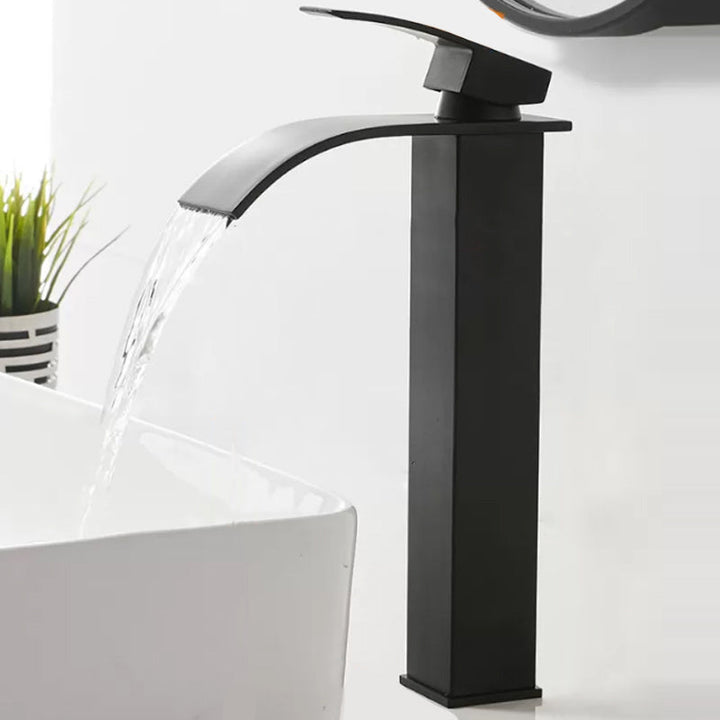 Lisslune | Modern Waterfall Spout Sink Faucet with LED Brass Sink Faucet