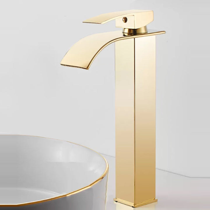 Lisslune | Modern Waterfall Spout Sink Faucet with LED Brass Sink Faucet
