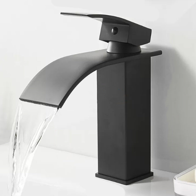 Lisslune | Modern Waterfall Spout Sink Faucet with LED Brass Sink Faucet