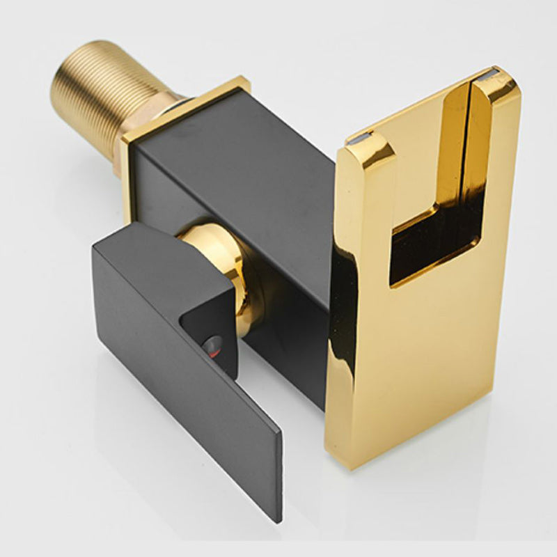Lisslune | Modern Waterfall Spout Sink Faucet with LED Brass Sink Faucet
