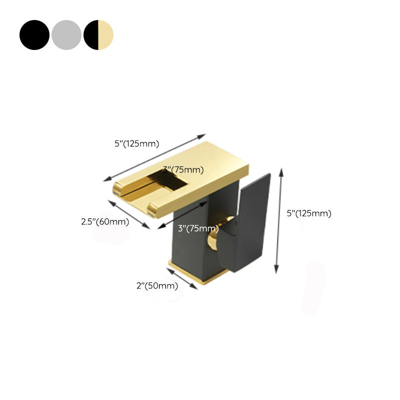 Lisslune | Modern Waterfall Spout Sink Faucet with LED Brass Sink Faucet