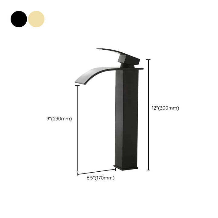 Lisslune | Modern Waterfall Spout Sink Faucet with LED Brass Sink Faucet