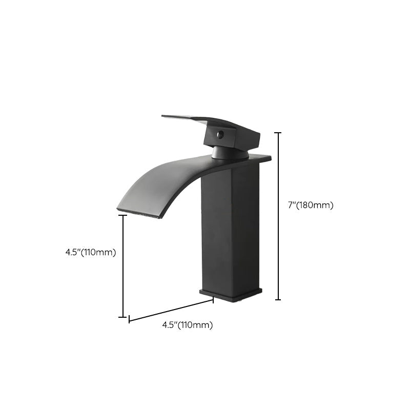 Lisslune | Modern Waterfall Spout Sink Faucet with LED Brass Sink Faucet