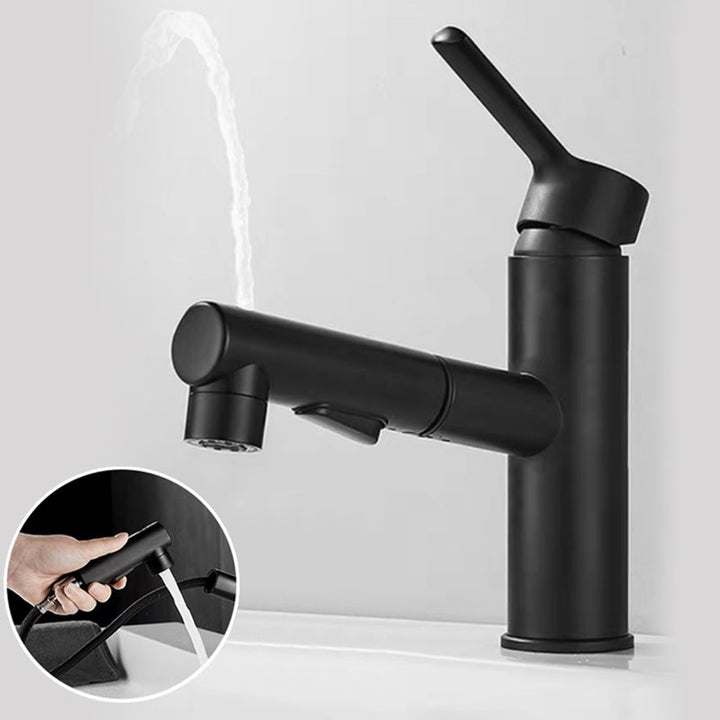 Lisslune | Bathroom vessel faucet high arc three-way spout single-handle faucet with pull-out sprayer