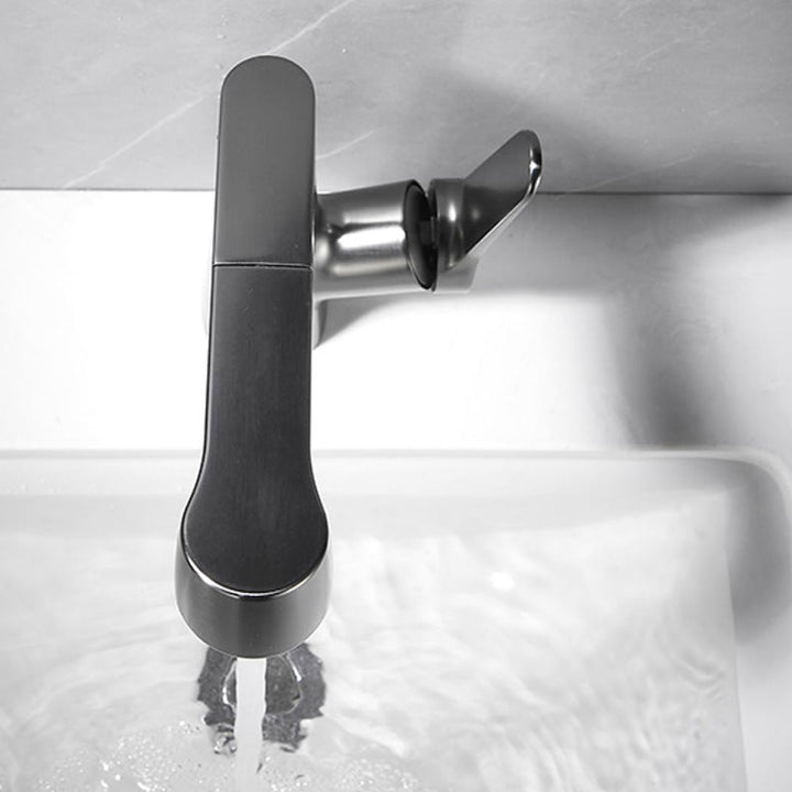 Lisslune | Bathroom Vessel Faucet High Arc Three-Way Spout Single Handle Faucet with Pull-Out Sprayer