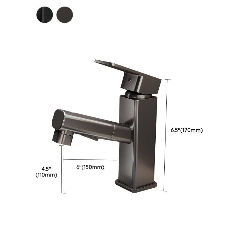 Lisslune | Bathroom Vessel Faucet High Arc Three-Way Spout Single Handle Faucet with Pull-Out Sprayer