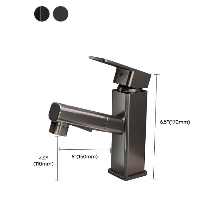 Lisslune | Bathroom Vessel Faucet High Arc Three-Way Spout Single Handle Faucet with Pull-Out Sprayer