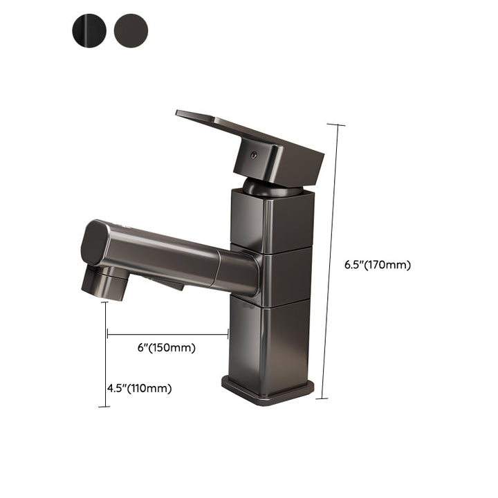 Lisslune | Bathroom vessel faucet high arc three-way spout single-handle faucet with pull-out sprayer