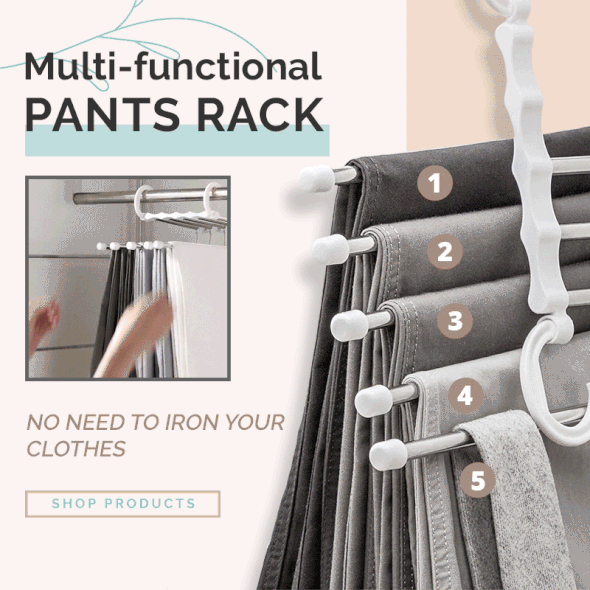 Lisslune | FlexRack Trouser Shelf – Space-Saving, Adjustable Closet Organizer for Pants, Skirts, and Scarves – Stainless Steel – Non-Slip – Foldable Design