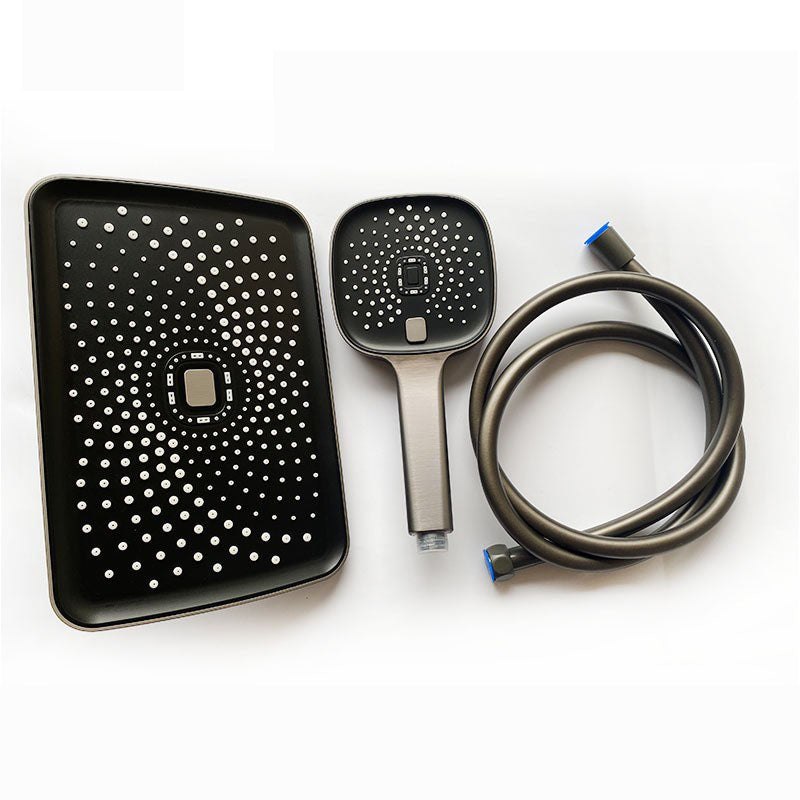 Lisslune | Black Large Shower Head Standard Spray Pattern with Hand Shower