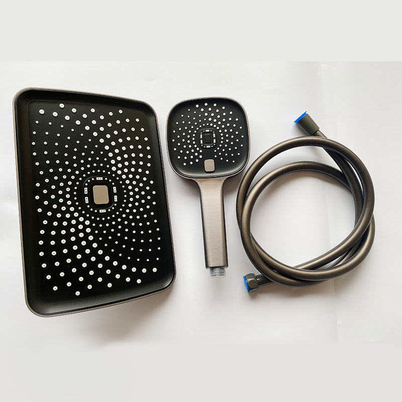 Lisslune | Black Large Shower Head Standard Spray Pattern with Hand Shower