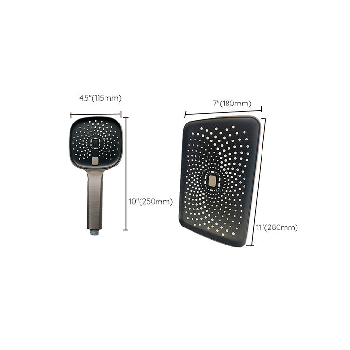 Lisslune | Black Large Shower Head Standard Spray Pattern with Hand Shower