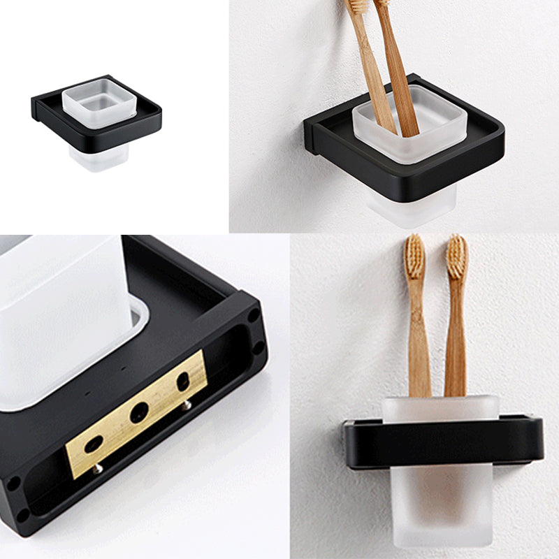 Lisslune | Black Bathroom Accessories Hardware Set with Towel Bar and Bathroom Shelf