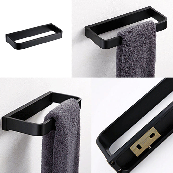 Lisslune | Black Bathroom Accessories Hardware Set with Towel Bar and Bathroom Shelf