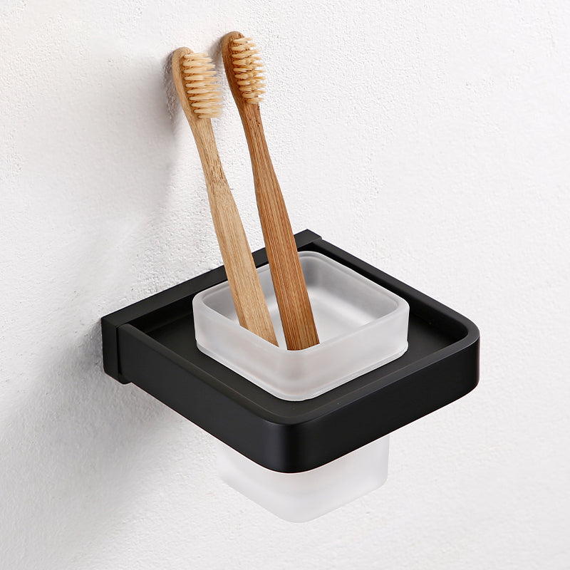 Lisslune | Black Bathroom Accessories Hardware Set with Towel Rail and Bath Shelf