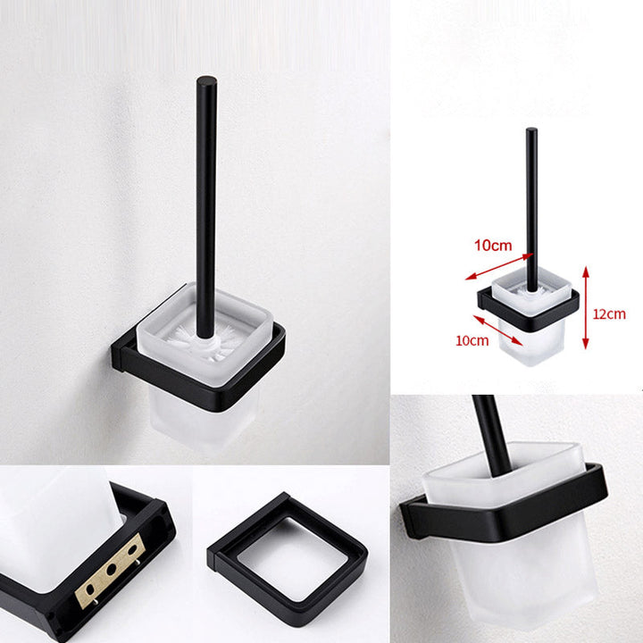 Lisslune | Black Bathroom Accessories Hardware Set with Towel Bar and Bathroom Shelf