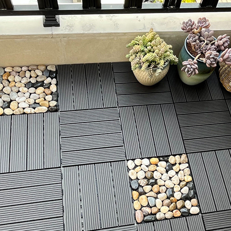 Lisslune | 12" X 12" Deck/Patio floor tiles 4-Slat Square for outdoor patio tiles