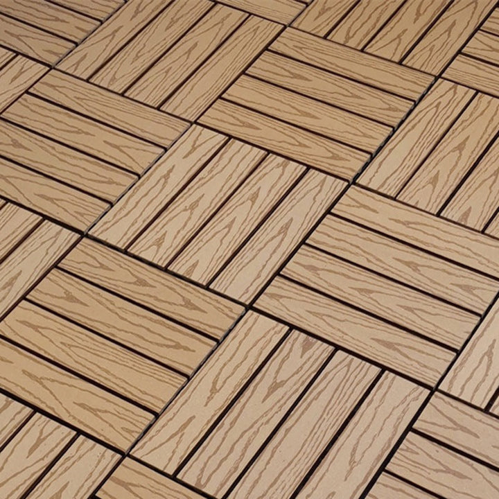 Lisslune | 12" X 12" Deck/Patio floor tiles 4-Slat Square for outdoor patio tiles