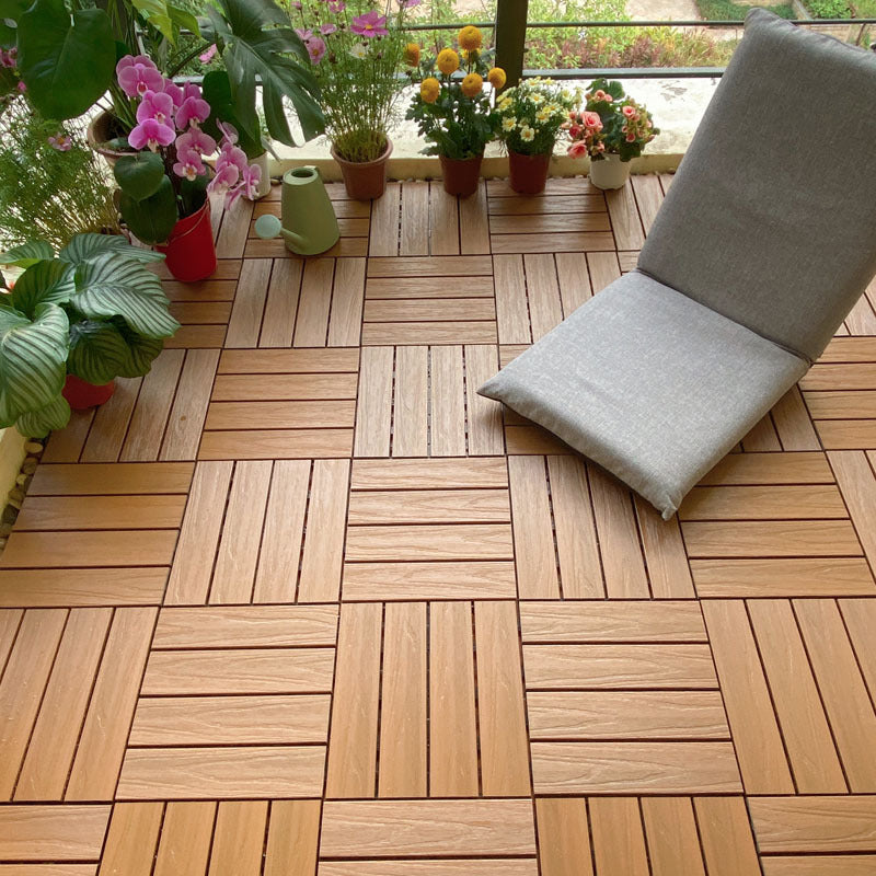 Lisslune | 12" X 12" Deck/Patio floor tiles 4-Slat Square for outdoor patio tiles