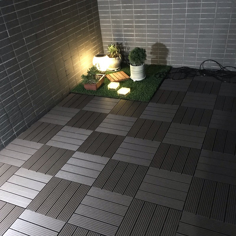 Lisslune | 12" X 12" Deck/Patio floor tiles 4-Slat Square for outdoor patio tiles