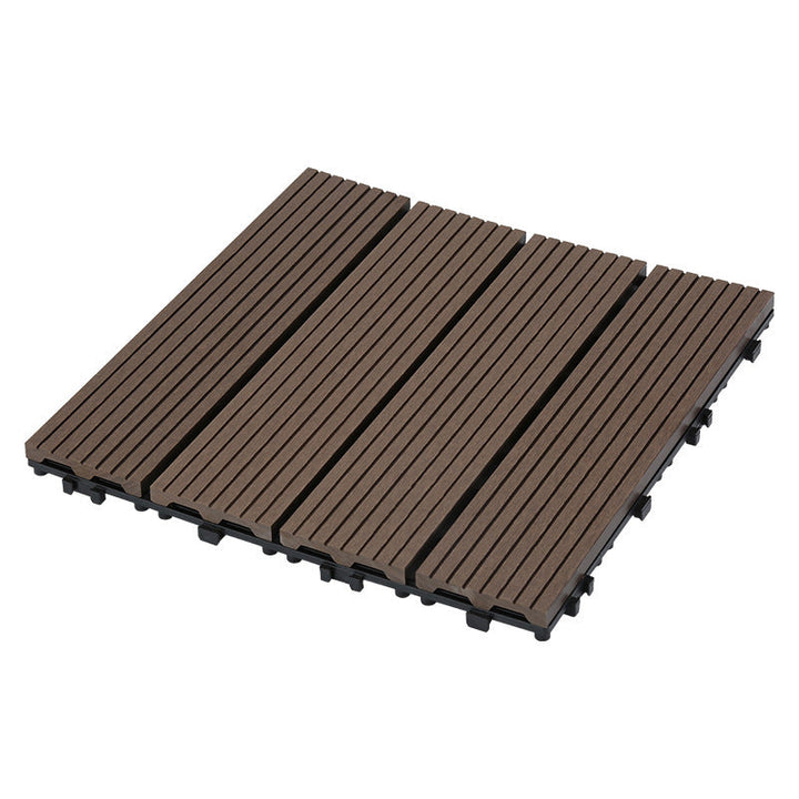 Lisslune | 12" X 12" Deck/Patio floor tiles 4-Slat Square for outdoor patio tiles
