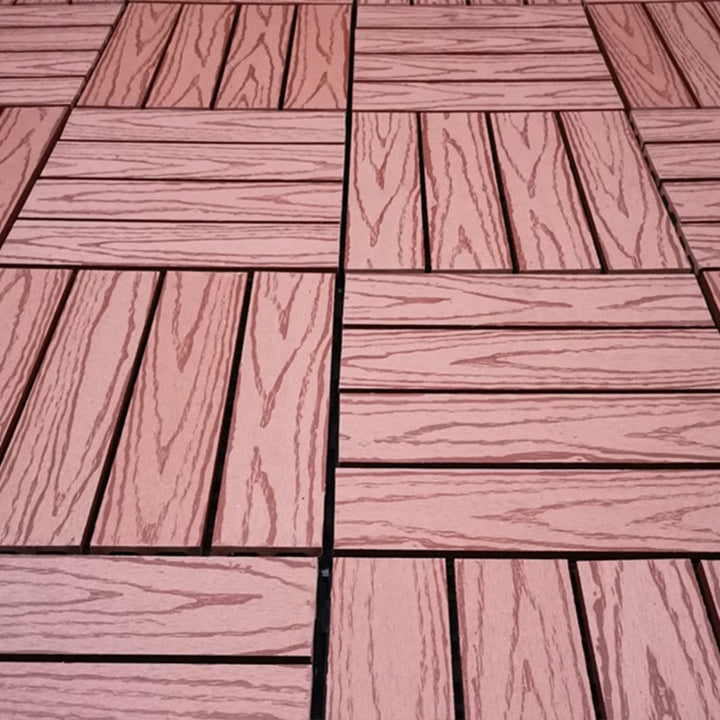 Lisslune | 12" X 12" Deck/Patio floor tiles 4-Slat Square for outdoor patio tiles