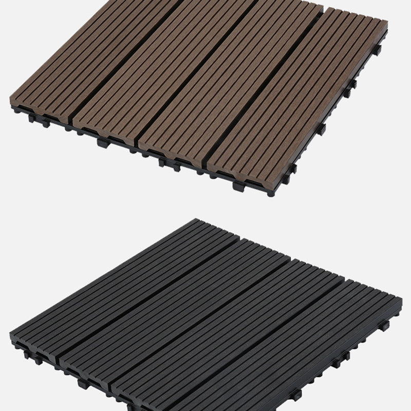 Lisslune | 12" X 12" Deck/Patio floor tiles 4-Slat Square for outdoor patio tiles