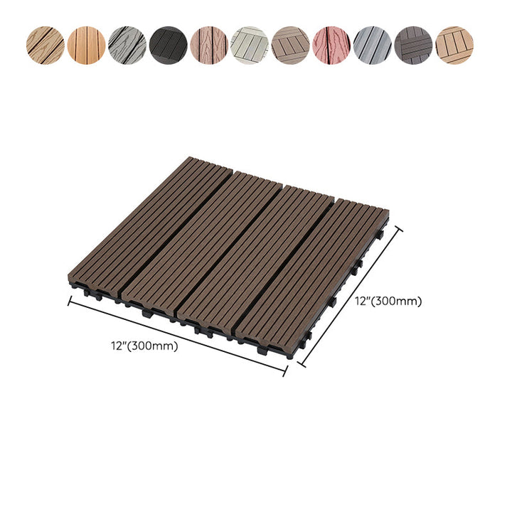 Lisslune | 12" X 12" Deck/Patio floor tiles 4-Slat Square for outdoor patio tiles