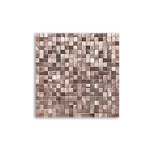 Lisslune | Mosaic Tiles Wallpaper Square Shape Peel and Stick Mosaic Tiles with Metal Look