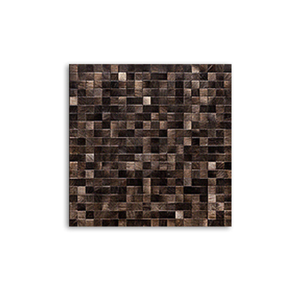 Lisslune | Mosaic Tiles Wallpaper Square Shape Peel and Stick Mosaic Tiles with Metal Look