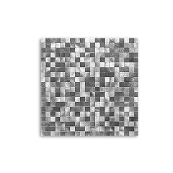 Lisslune | Mosaic Tiles Wallpaper Square Shape Peel and Stick Mosaic Tiles with Metal Look