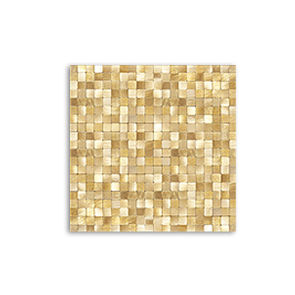 Lisslune | Mosaic Tiles Wallpaper Square Shape Peel and Stick Mosaic Tiles with Metal Look