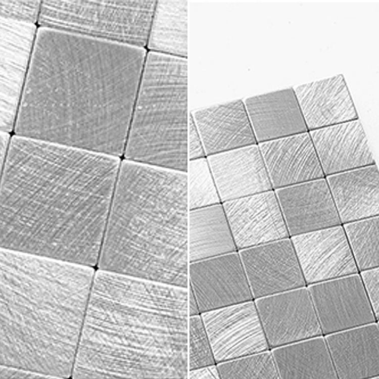 Lisslune | Mosaic Tiles Wallpaper Square Shape Peel and Stick Mosaic Tiles with Metal Look