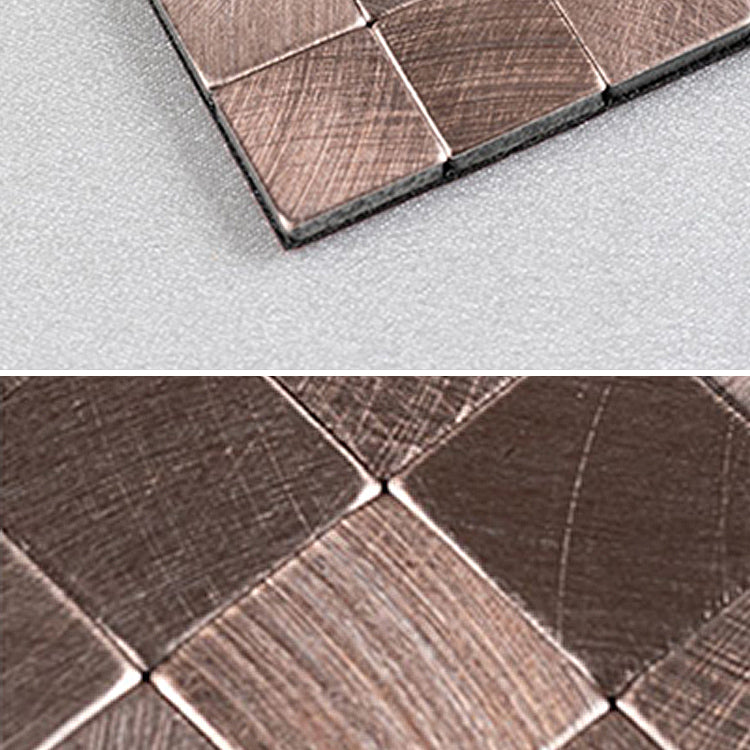 Lisslune | Mosaic Tiles Wallpaper Square Shape Peel and Stick Mosaic Tiles with Metal Look