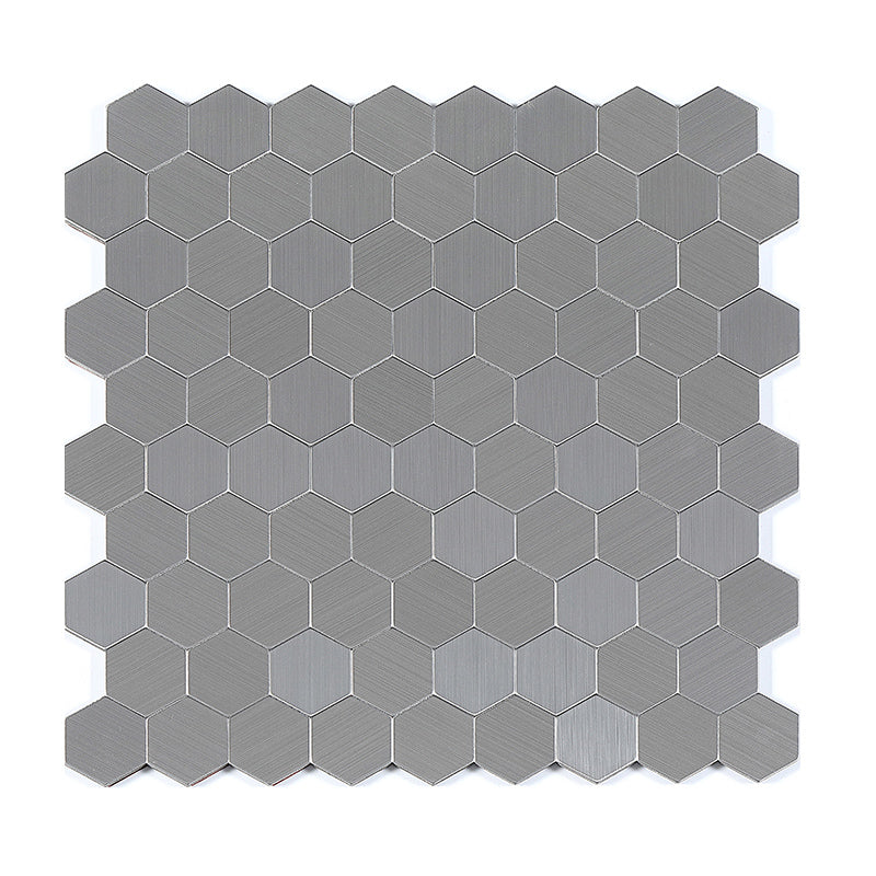 Lisslune | Subway Tile Wallpaper Contemporary Peel and Stick Wall Tile with Metal Look