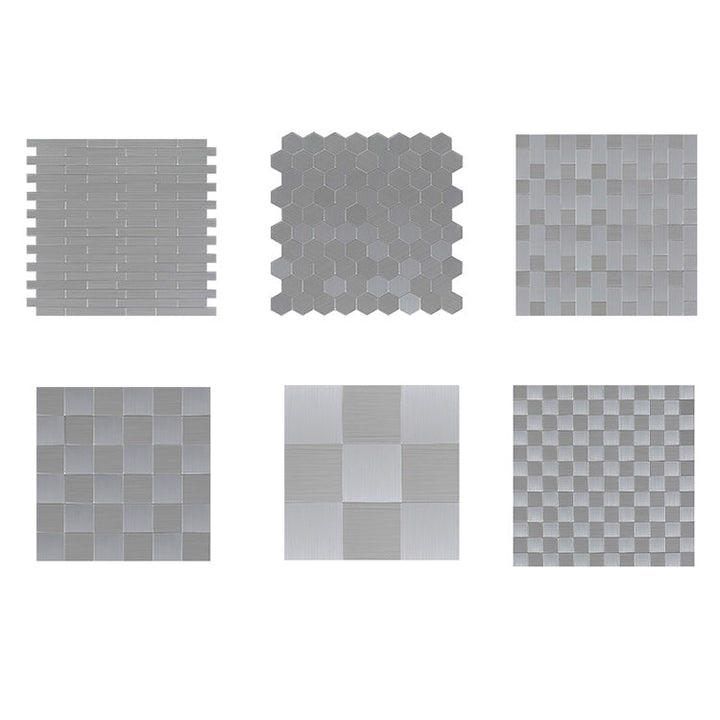 Lisslune | Subway Tile Wallpaper Contemporary Peel and Stick Wall Tile with Metal Look