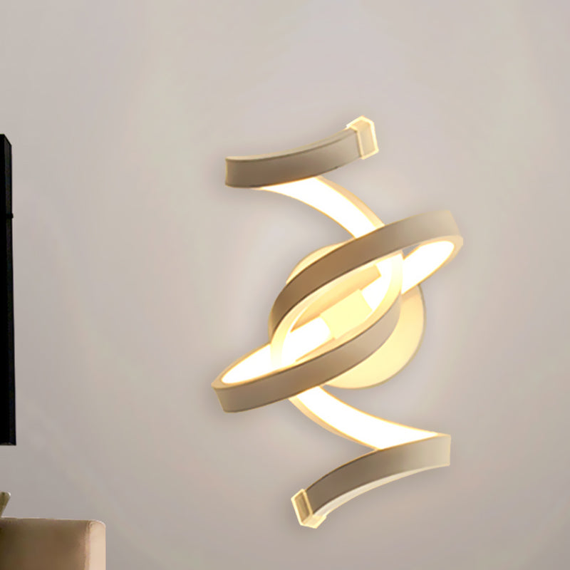 Skørter | Ivory Ribbon Wall Lamp Sconces Minimalism LED Acrylic Wall Lighting for Bedroom