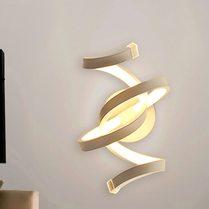 Skørter | Ivory Ribbon Wall Lamp Sconces Minimalism LED Acrylic Wall Lighting for Bedroom