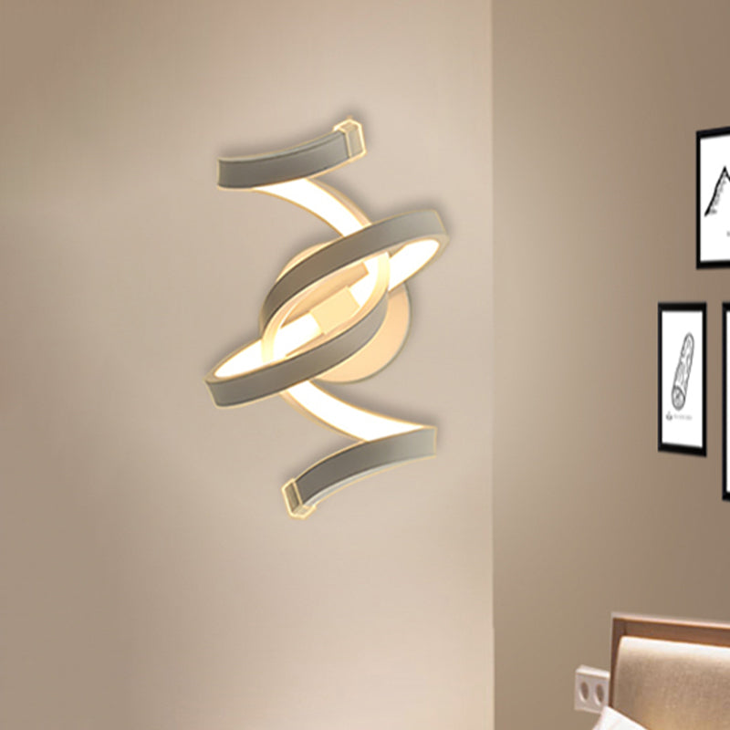 Skørter | Ivory Ribbon Wall Lamp Sconces Minimalism LED Acrylic Wall Lighting for Bedroom