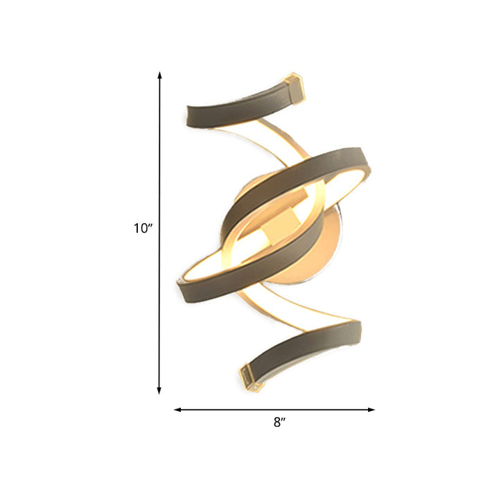 Skørter | Ivory Ribbon Wall Lamp Sconces Minimalism LED Acrylic Wall Lighting for Bedroom