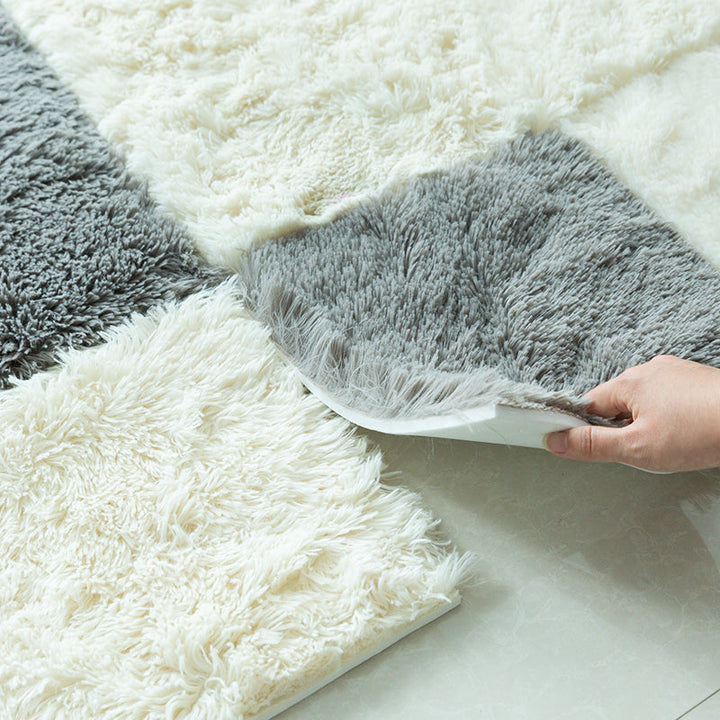 Lisslune | Modern Carpet Tiles Interlocking Color Block Shag Carpet Tiles
