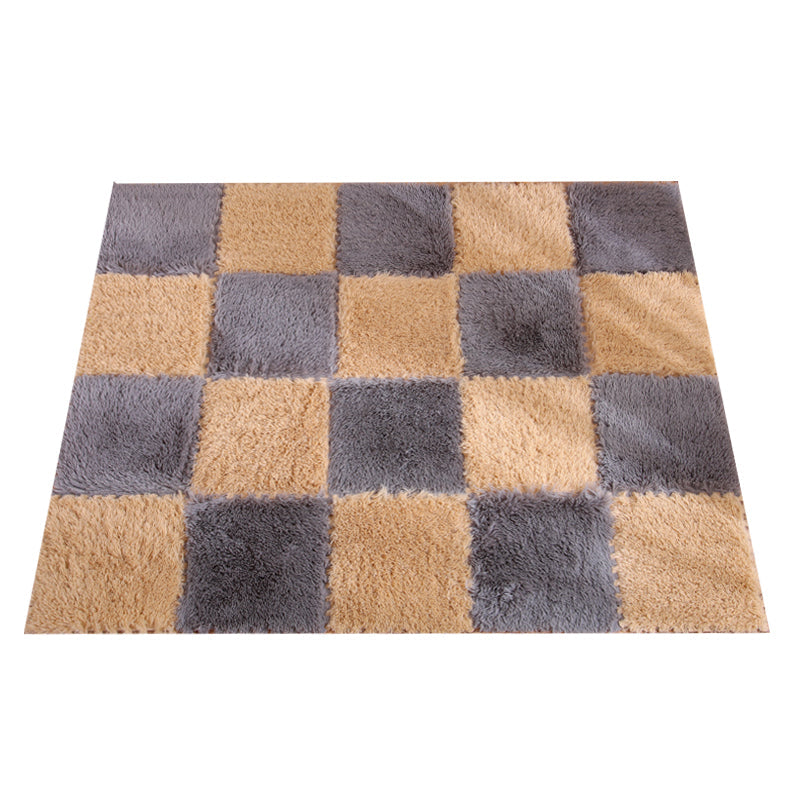 Lisslune | Modern Carpet Tiles Interlocking Color Block Shag Carpet Tiles