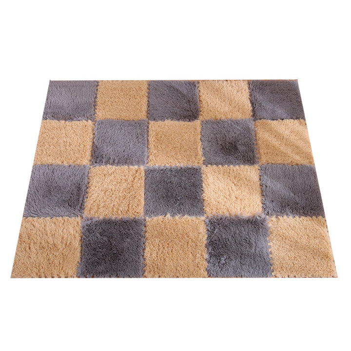 Lisslune | Modern Carpet Tiles Interlocking Color Block Shag Carpet Tiles
